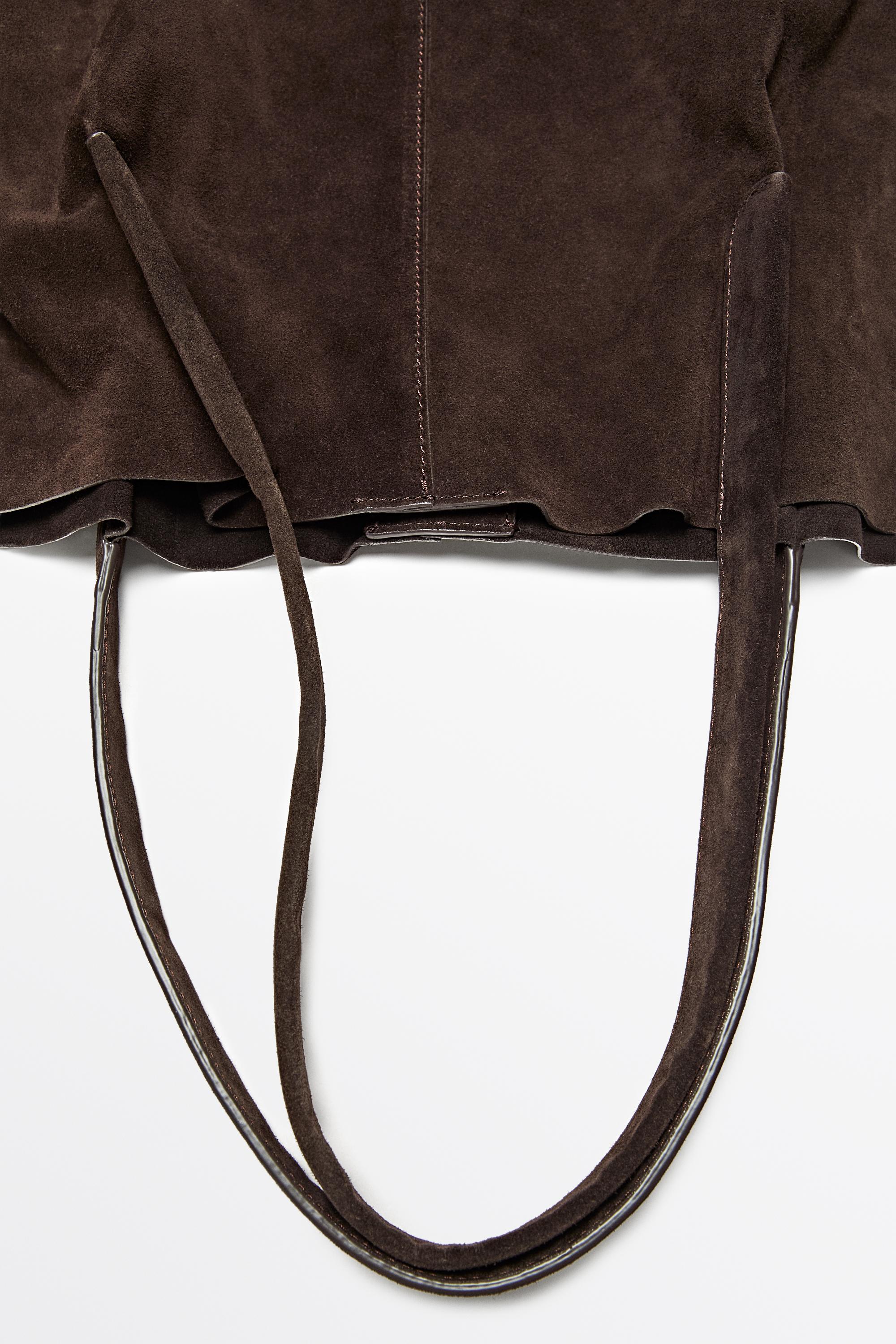 Split leather tote bag